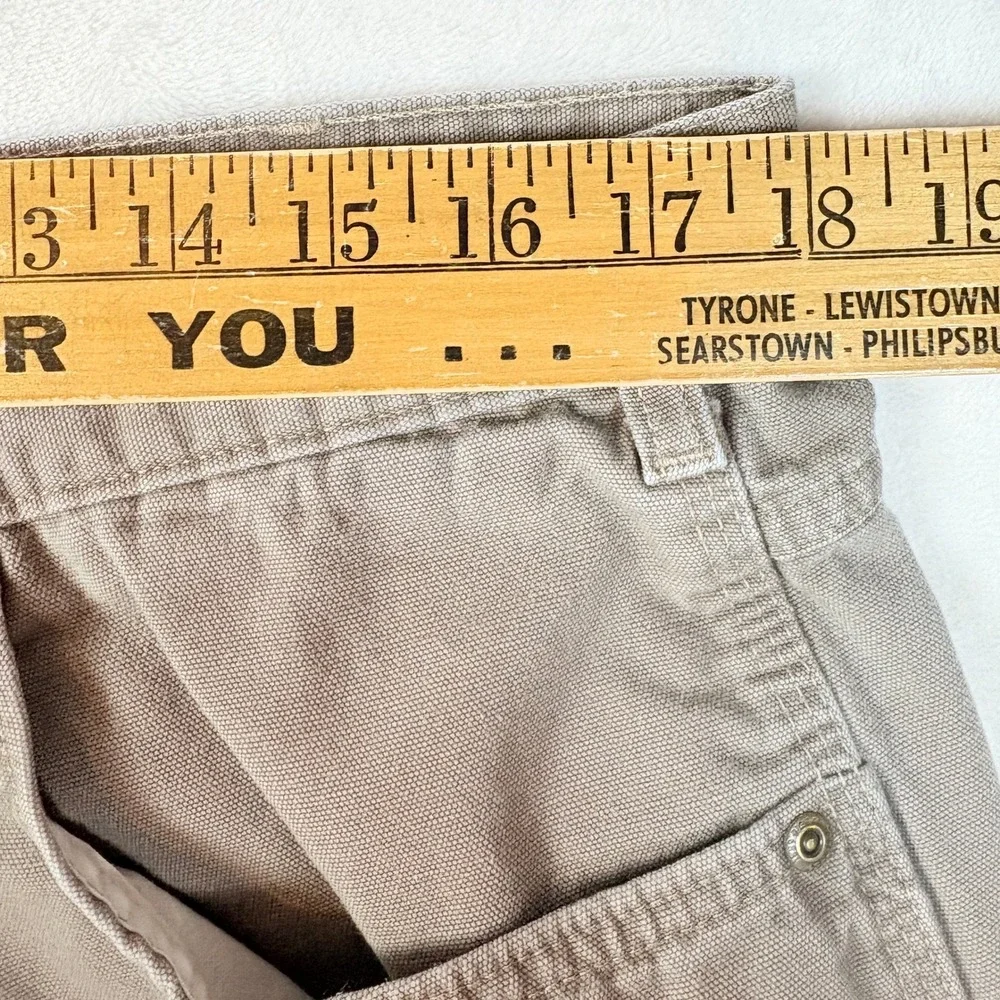 Carhartt Pants Men Sz 38x34‎ B159-MUS Mushroom Tan Canvas Carpenter Work Loose
